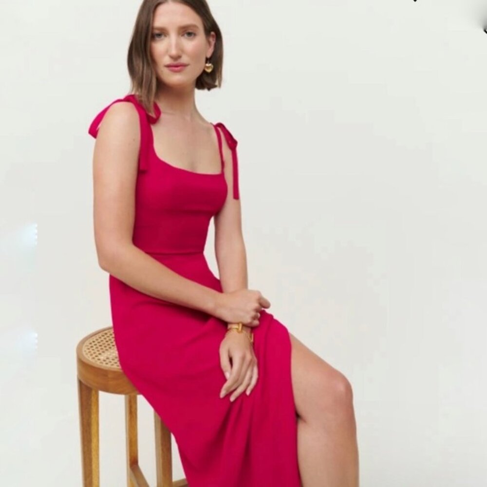 SALE! Reformation Bess Dress - Rhubarb
